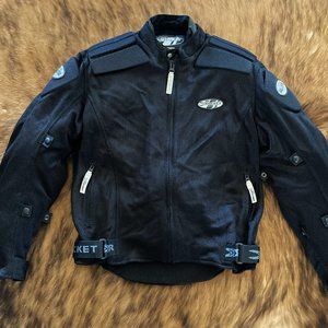 JOE ROCKET Ballistic 3-in-1 LARGE Motorcycle JACKET PADDED Zipout RAIN WIND Coat